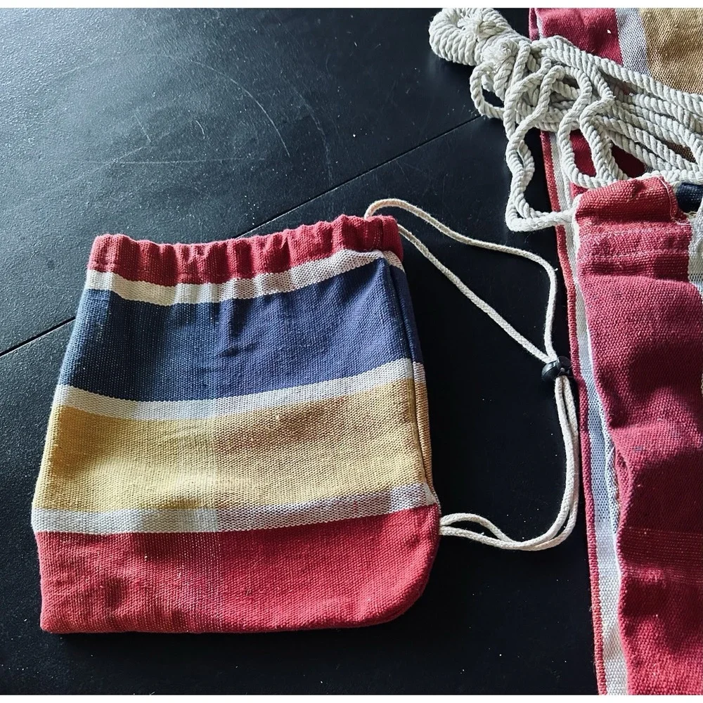 Striped Hammock Cotton One Person Tree Anchor 74